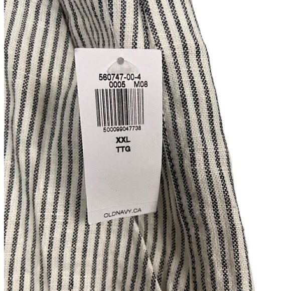Old Navy Striped Trouser Shorts Linen Coastal Aesthetic Size XXL - Picture 2 of 6